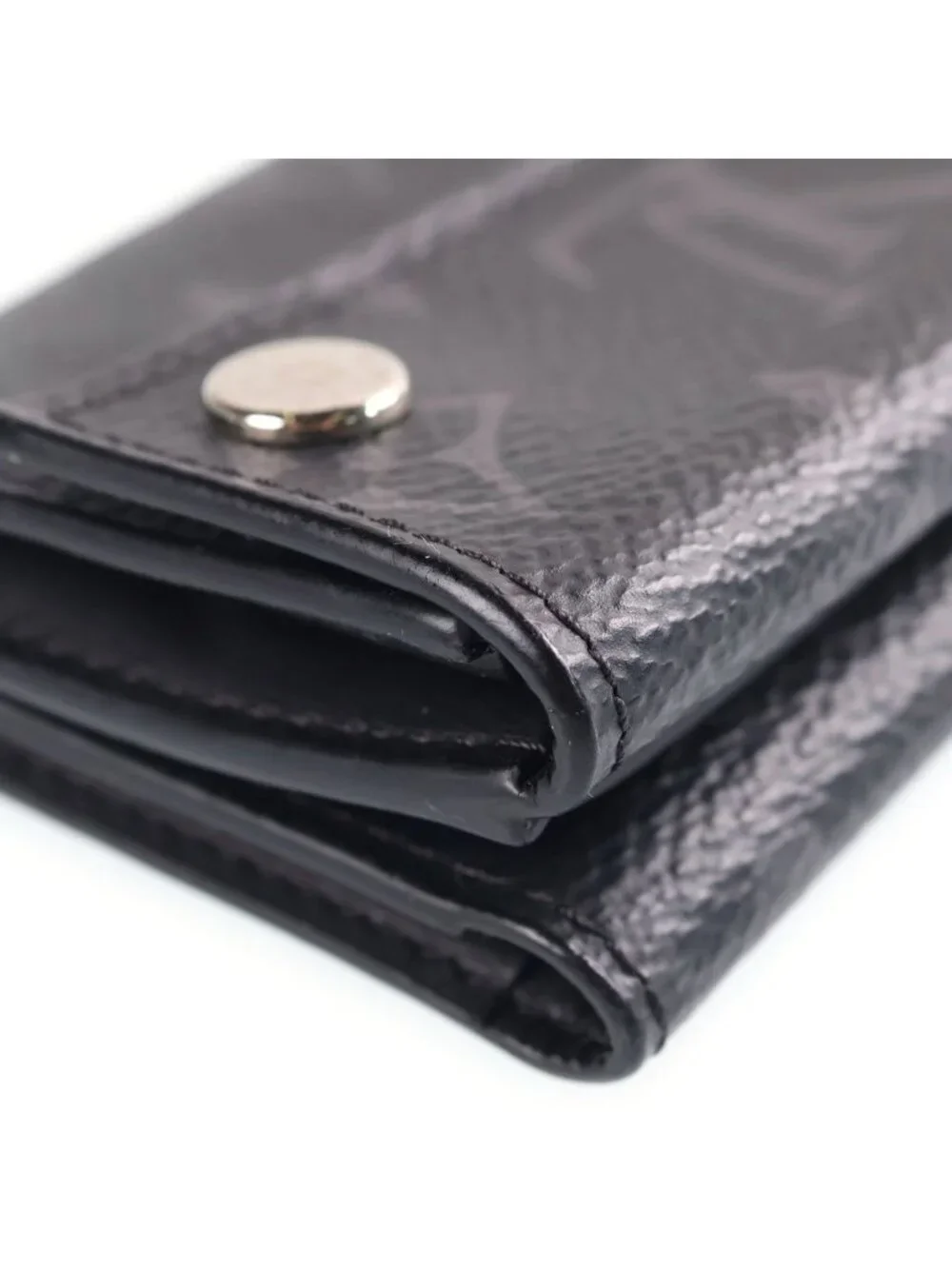 Louis Vuitton Monogram Eclipse Discovery Compact Wallet Mini Trifold Coin Purse